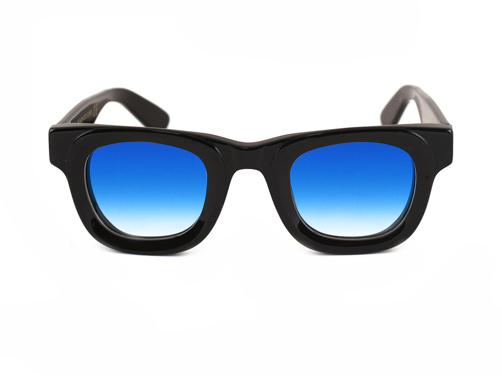 XLAB Unisex XLAB Flores Sonnenbrillen Acetat Schwarz Hellblau Quadratisch Schattiert