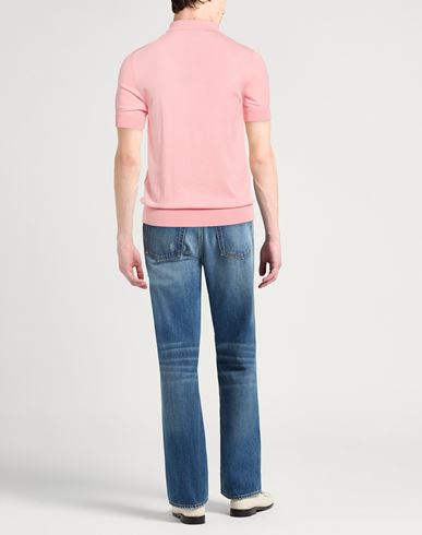 Man Sweater Salmon pink Size 36 Cotton