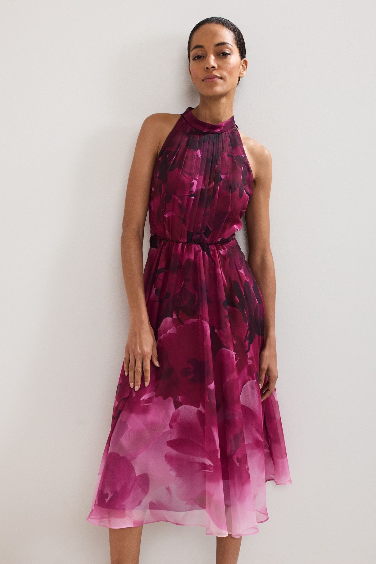 Phase Eight Women's Bethany Floral Print Dress in Fuchsia