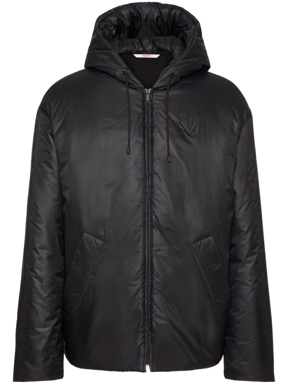 Logo padded coat - Black