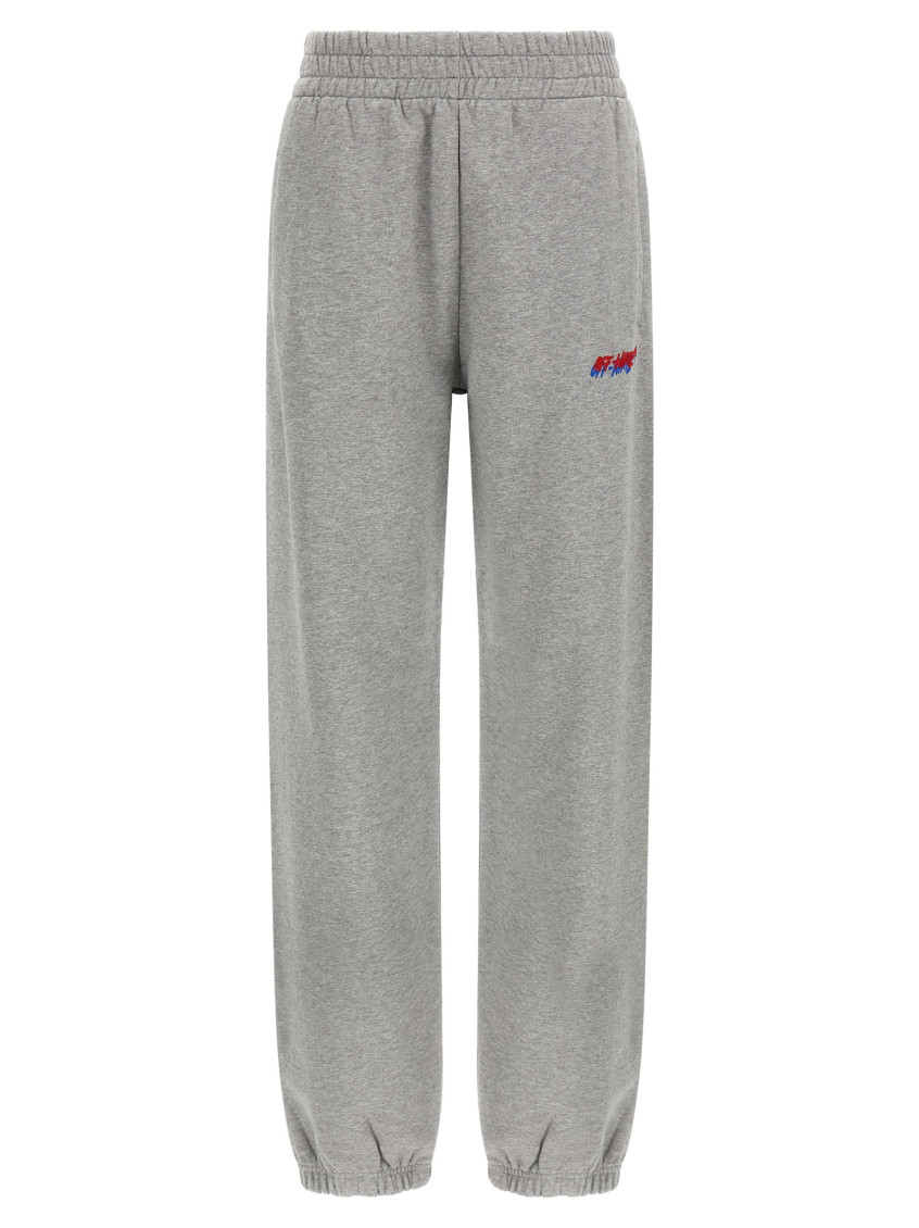 Logo Embroidery Joggers Pants Gray