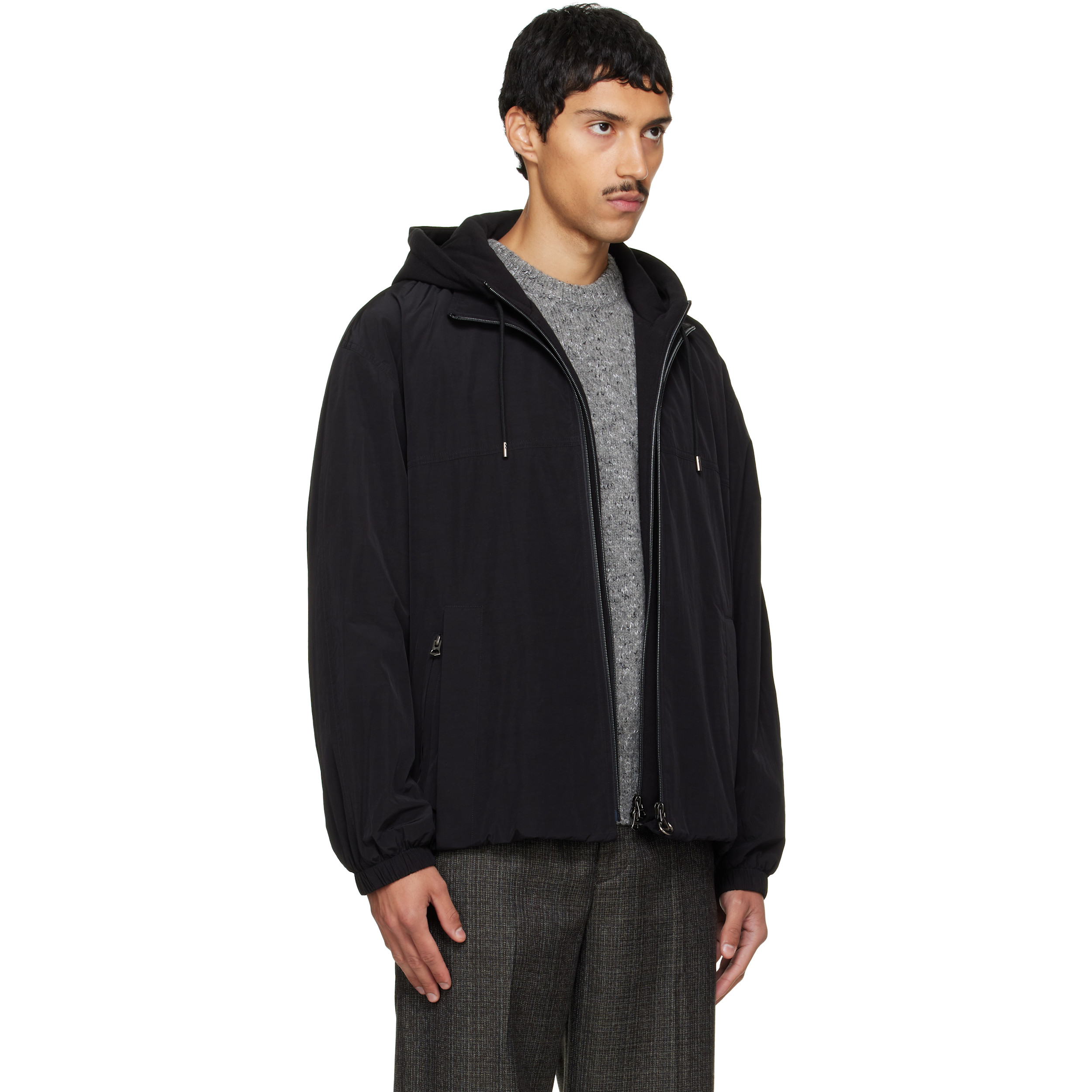 Black Layered Taffeta Jacket