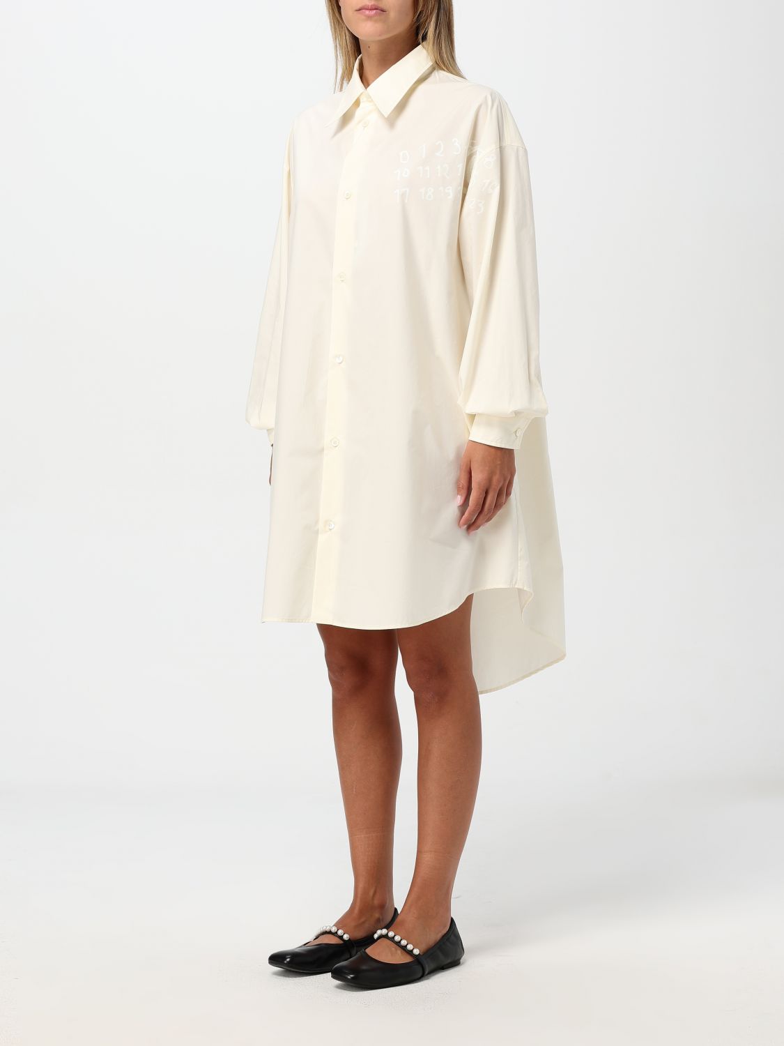 Poplin shirt dress - White
