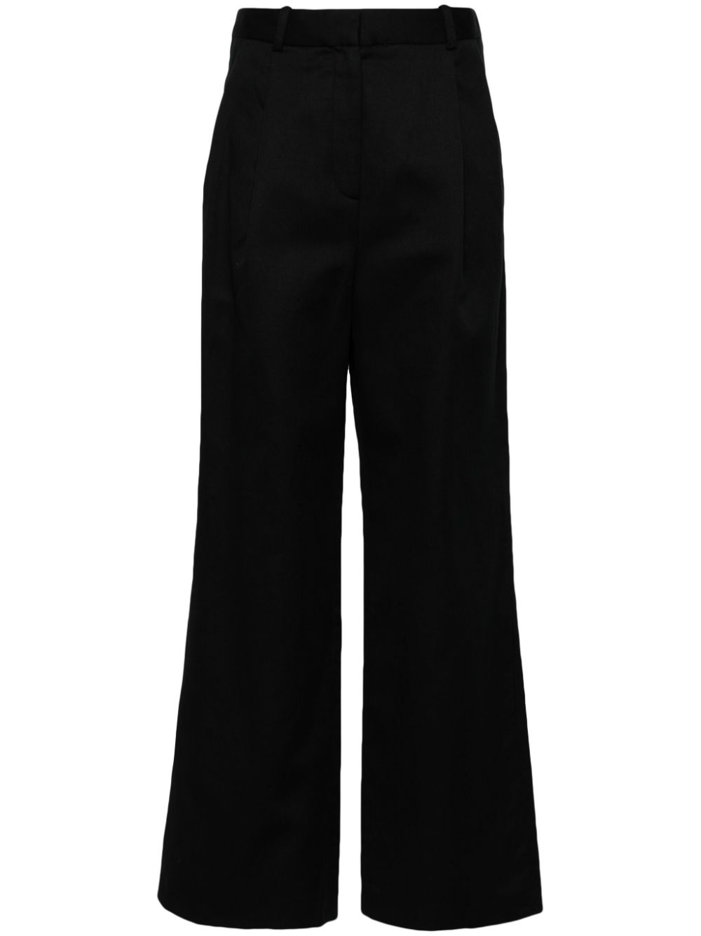 Idai high-waisted twill-weave palazzo pants - Black