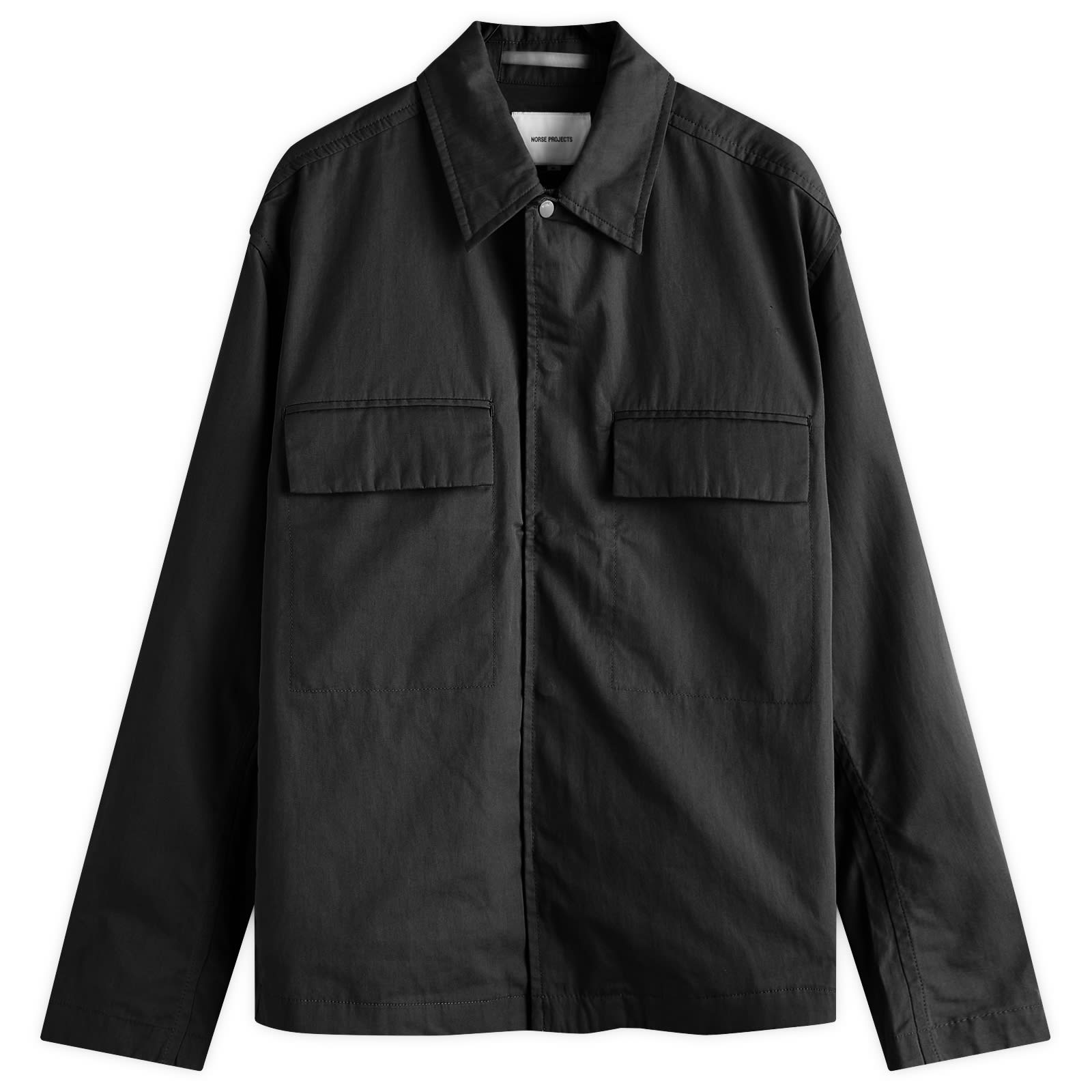 Men's Pelle Fine Twill Overshirt Jacket in Black