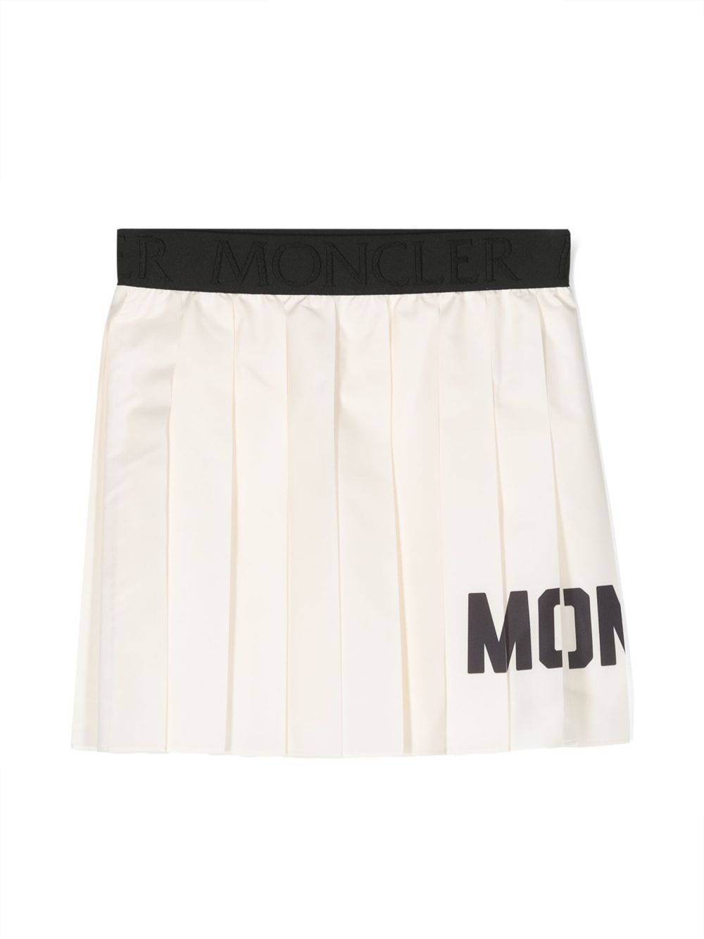 Logo print pleated mini skirt - Neutrals