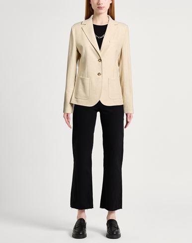 Woman Blazer Beige Size 12 Wool, Polyamide, Cashmere, Elastane