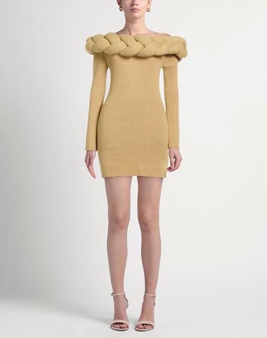 Woman Mini dress Sand Size 8 Baby alpaca wool, Polyester