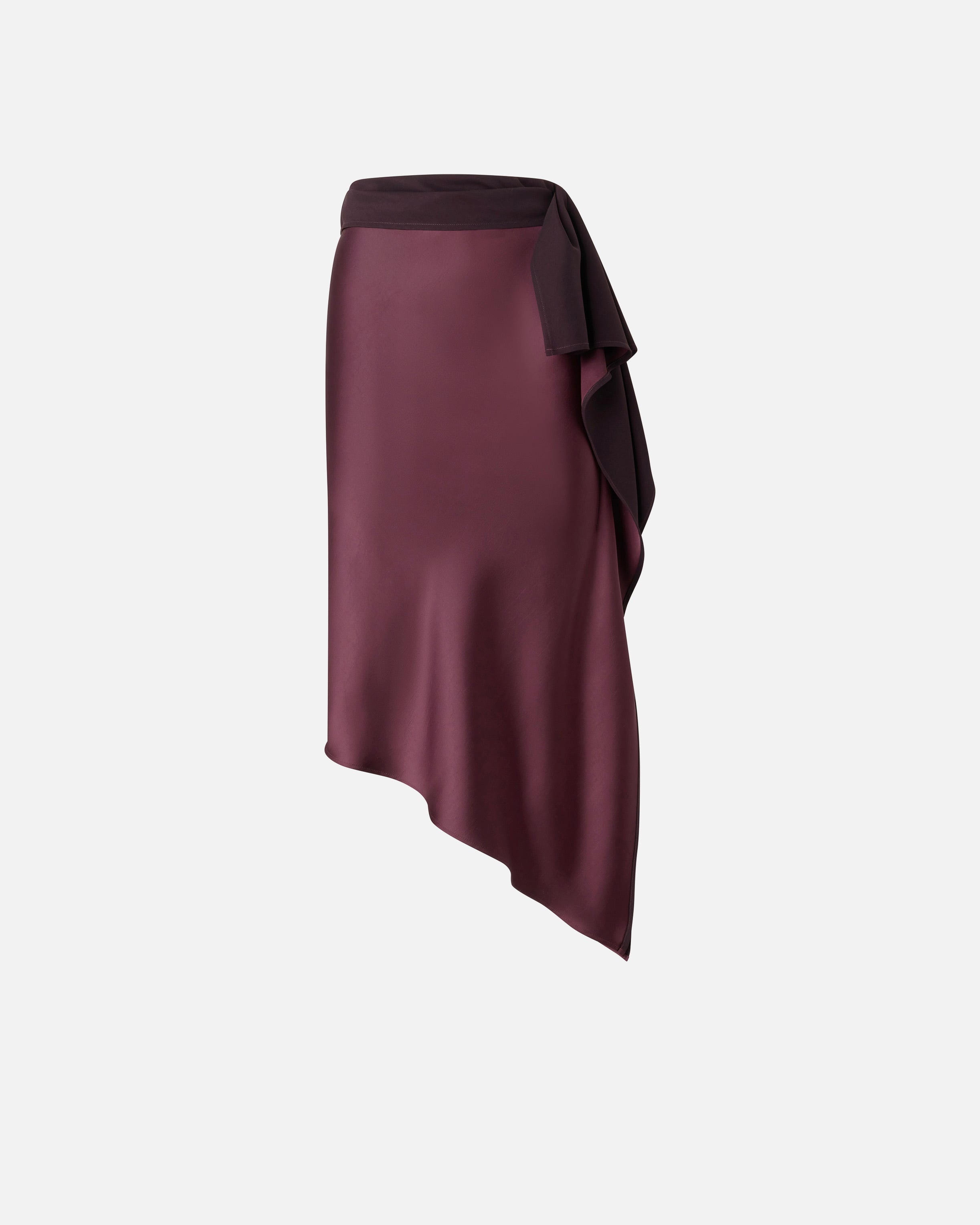 Asymmetric pencil skirt in satin - 36