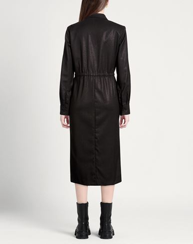 Woman Midi dress Black Size M Virgin Wool, Polyamide, Metallic Polyester
