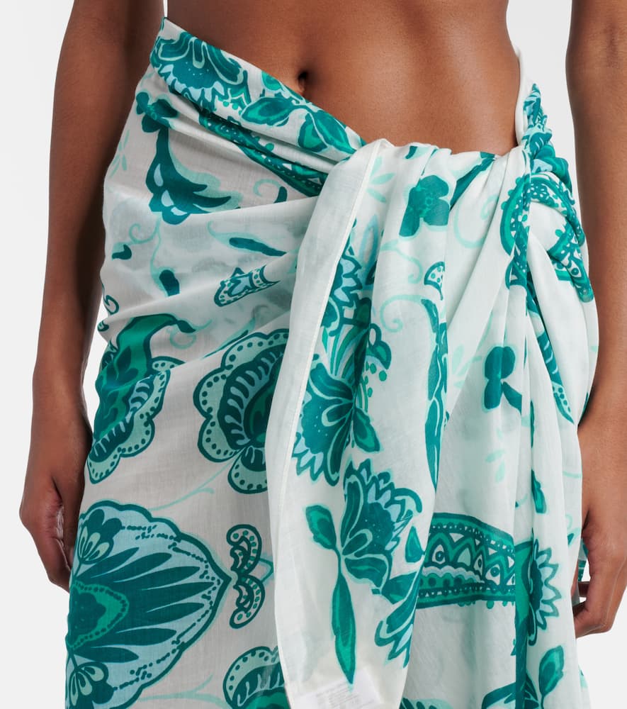Kos paisley cotton and silk beach cover-up