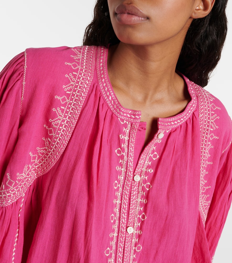 Marant Etoile Perkins embroidered cotton crop top