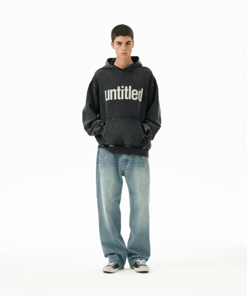 EMB SPLATTER DENIM PANT BLUE