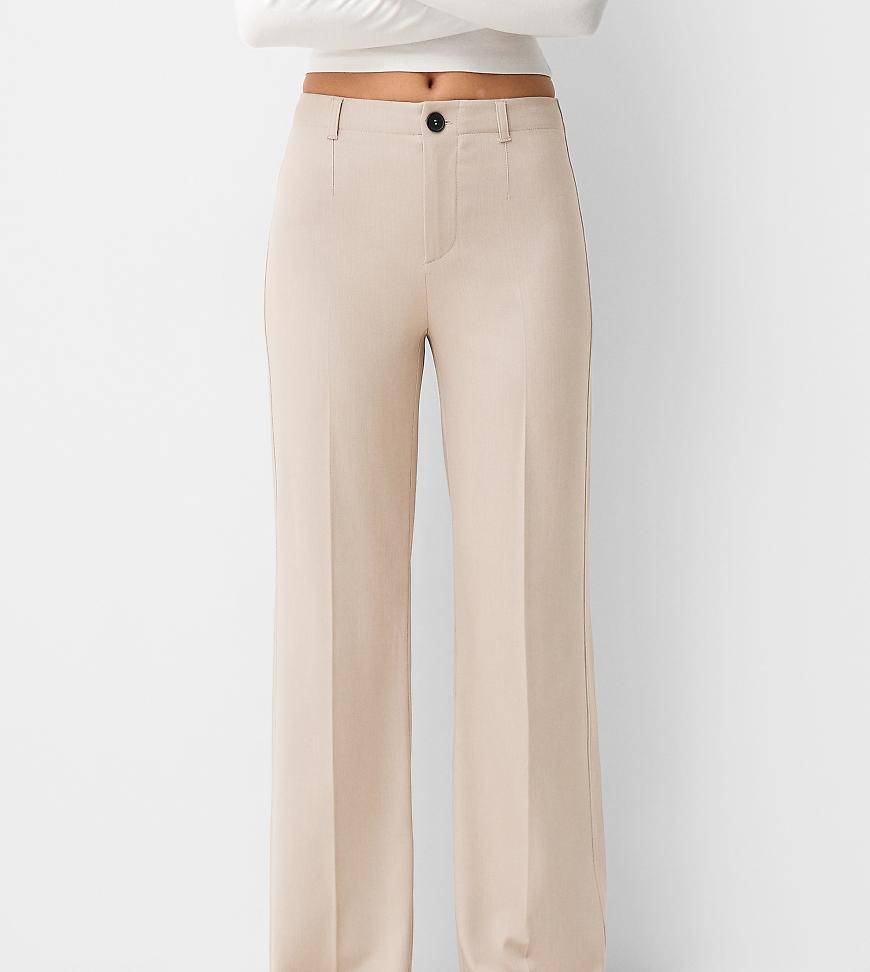 Petite wide-leg tailoring trousers in beige-Neutral