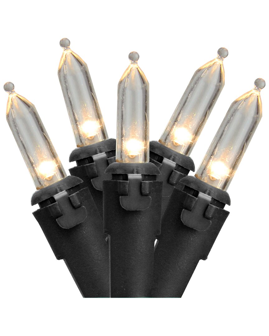 Northlight 100 White LED Mini Christmas Lights - 33ft Black Wire