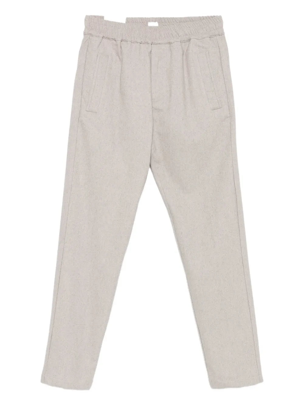 Elastic-Waistband Wool-Cashmere Trousers — beige