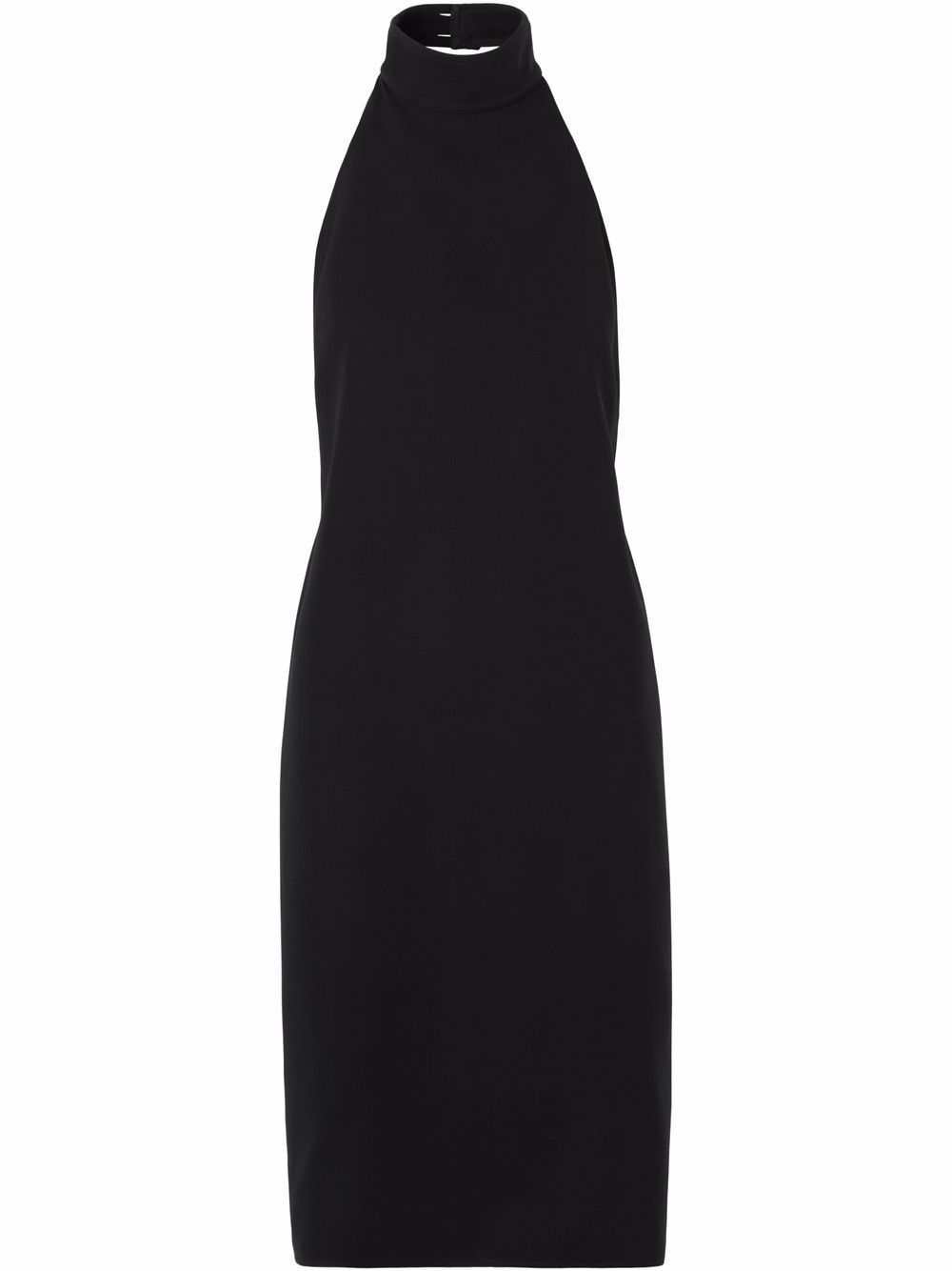 Funnel-neck silk bib dress - Black