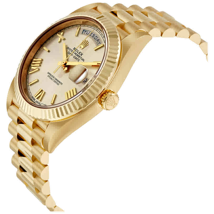 Day-Date 40 Silver Dial 18K Yellow Gold President Mens Watch 228238SSRP
