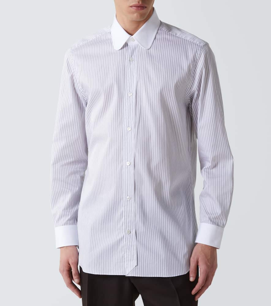 Striped cotton twill shirt