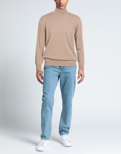 Man Turtleneck Beige Size 40 Cashmere
