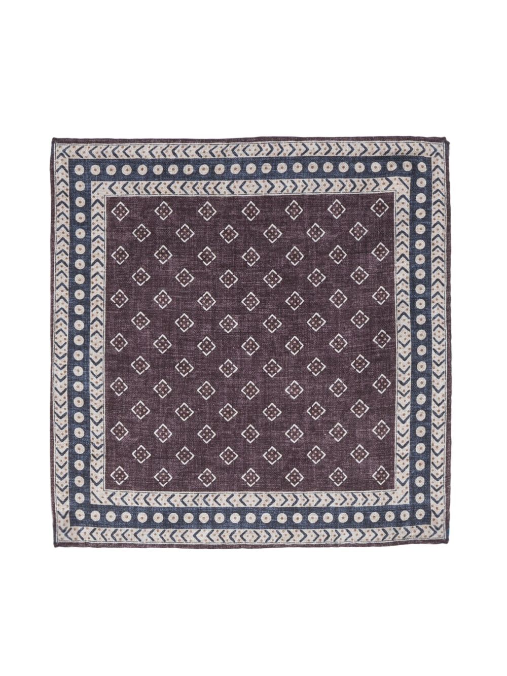 Reversible silk pocket square - Purple