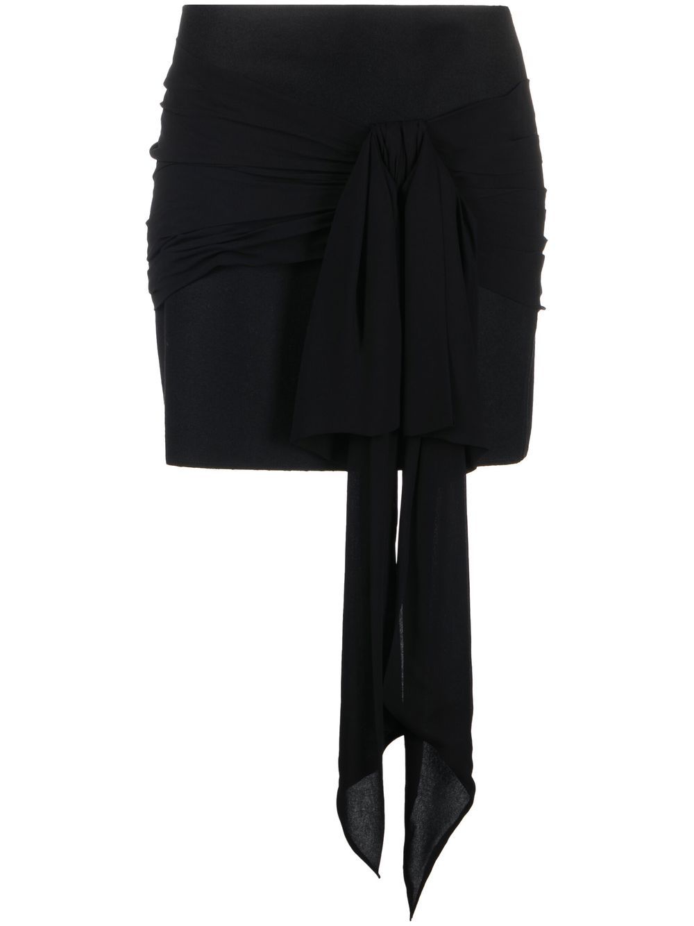 Bow-detail high-waisted miniskirt - Black