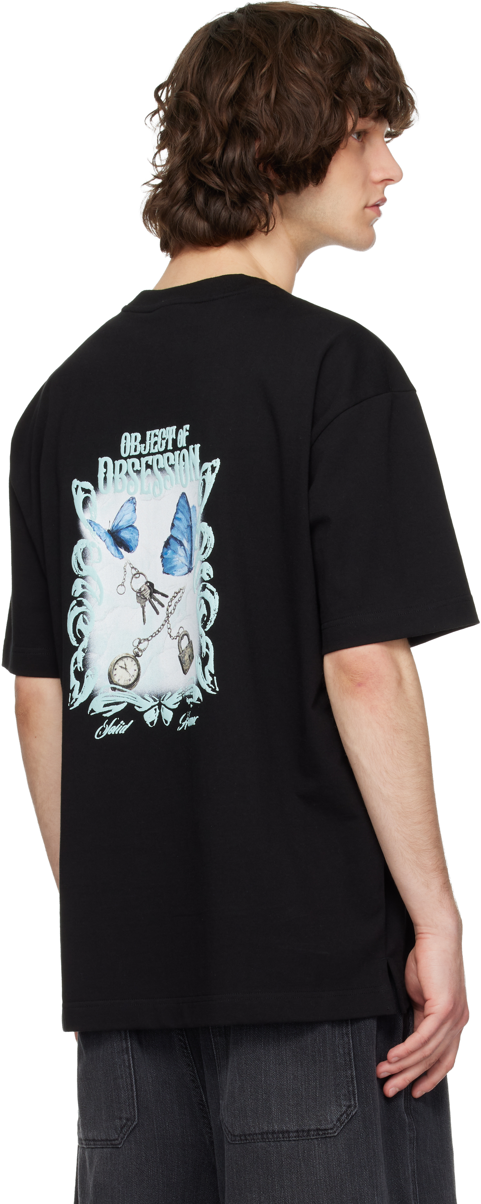 Black Butterfly Graphic Short-Sleeve T-shirt