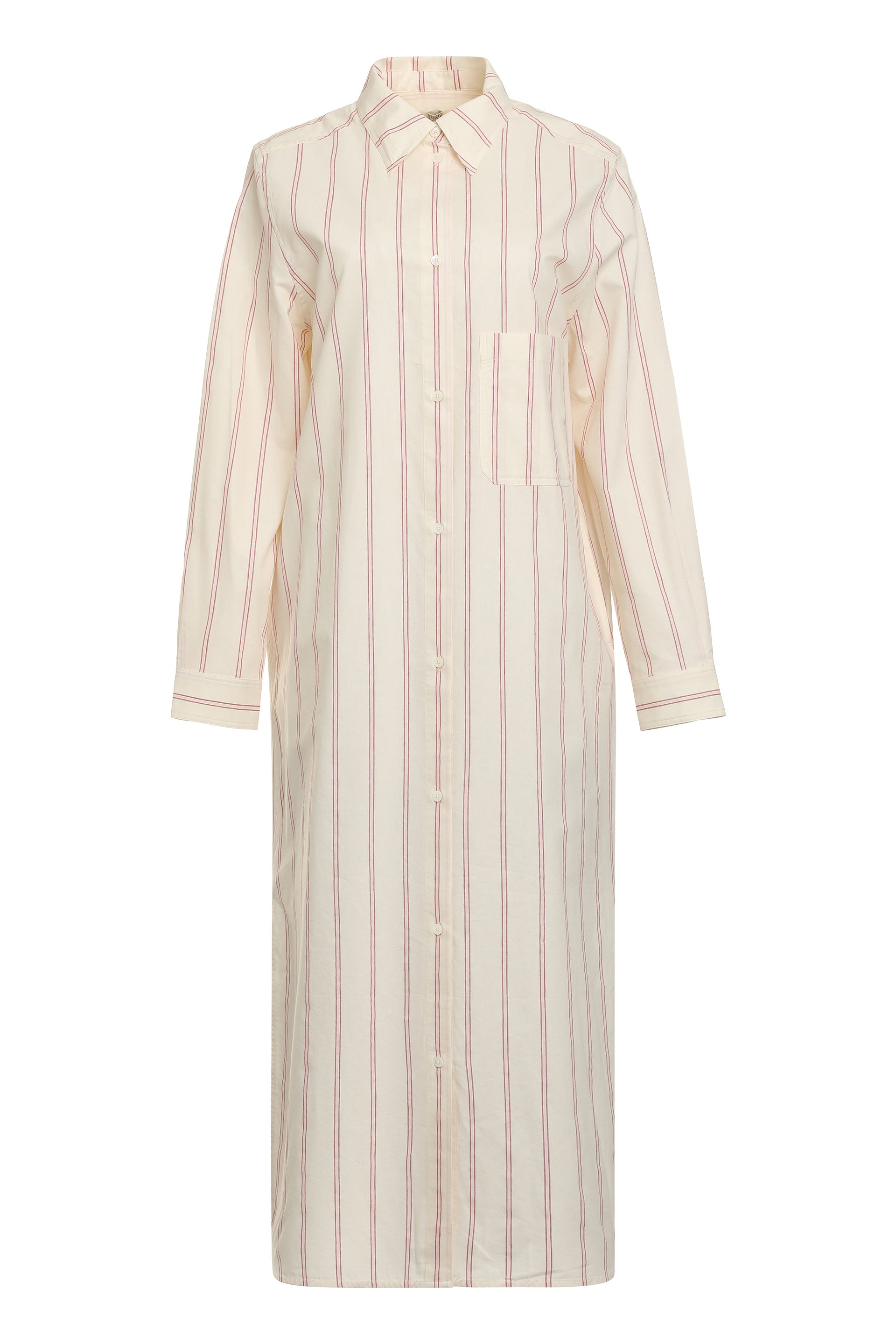 Totême Striped Cotton-Silk Shirtdress with Side Pockets