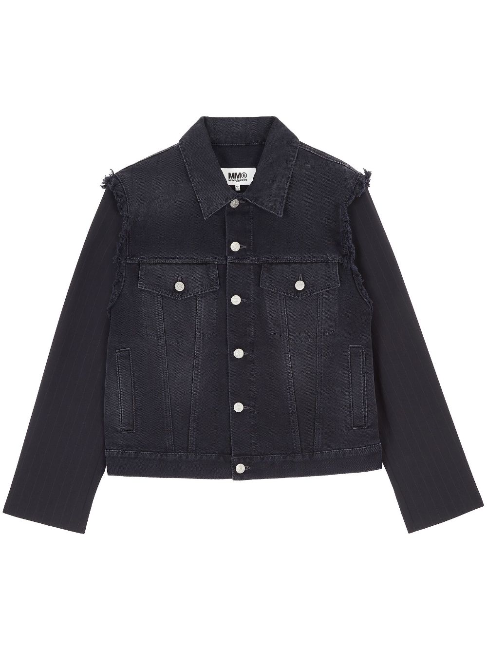 Ripped-detailing denim jacket - Black