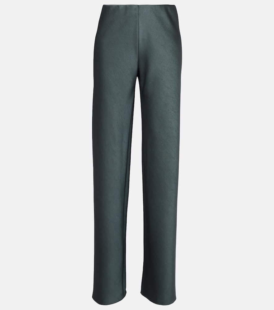 High-rise satin straight pants