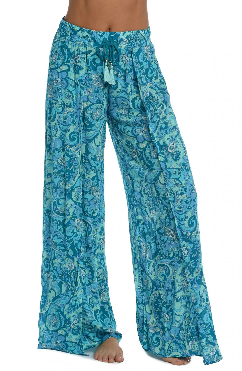 Bohemia Paisley Beach Pant In Blue