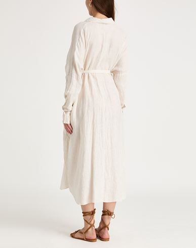 Woman Midi dress Beige Size 6 Linen