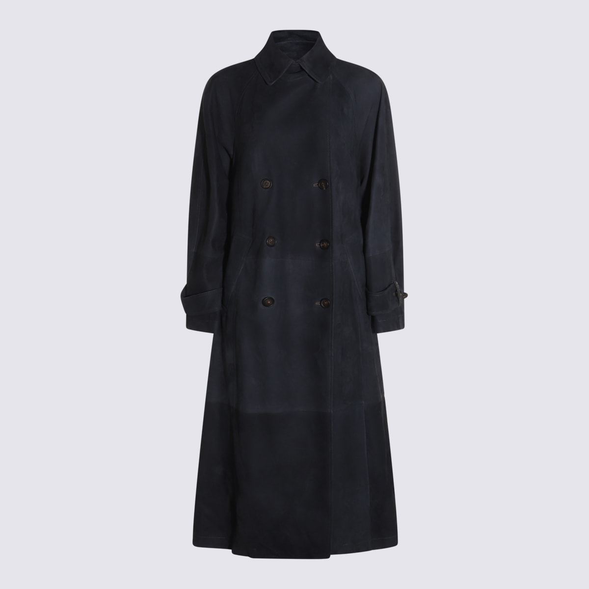 Suede trench coat - Blue
