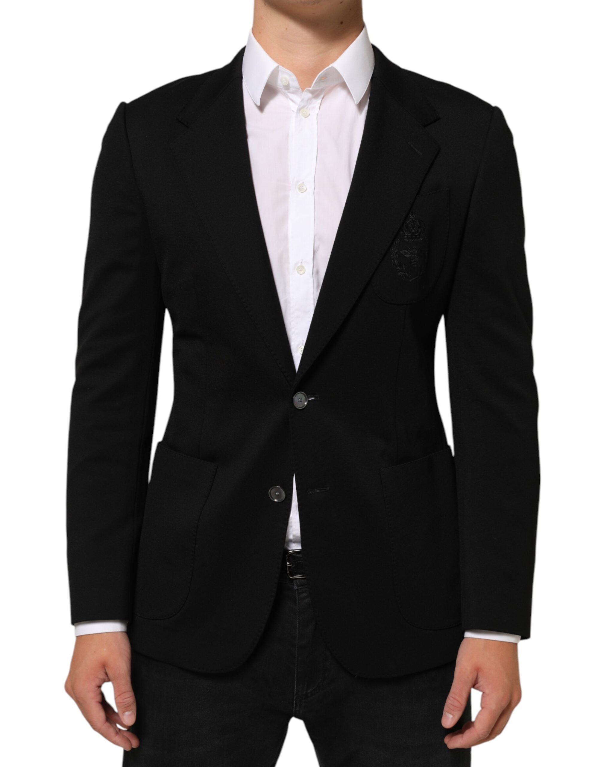 Viscose Two-Button Blazer — Black