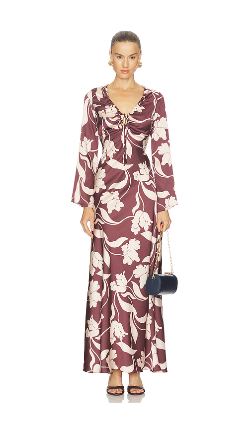 MISA Los Angeles Karla Dress in Chocolate. L. Also in XXS
