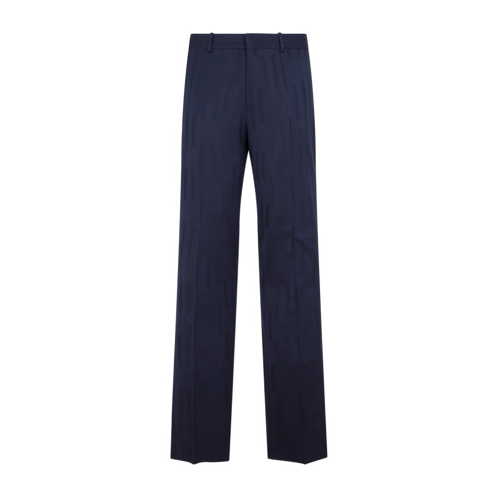 Navy Blue Jacquard Slim Pant