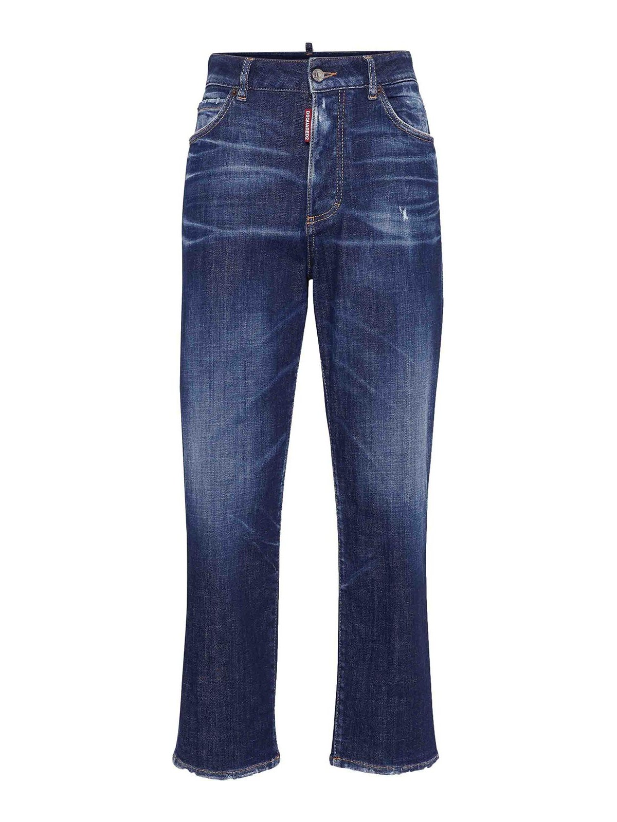 Faded straight-leg jeans - Blue