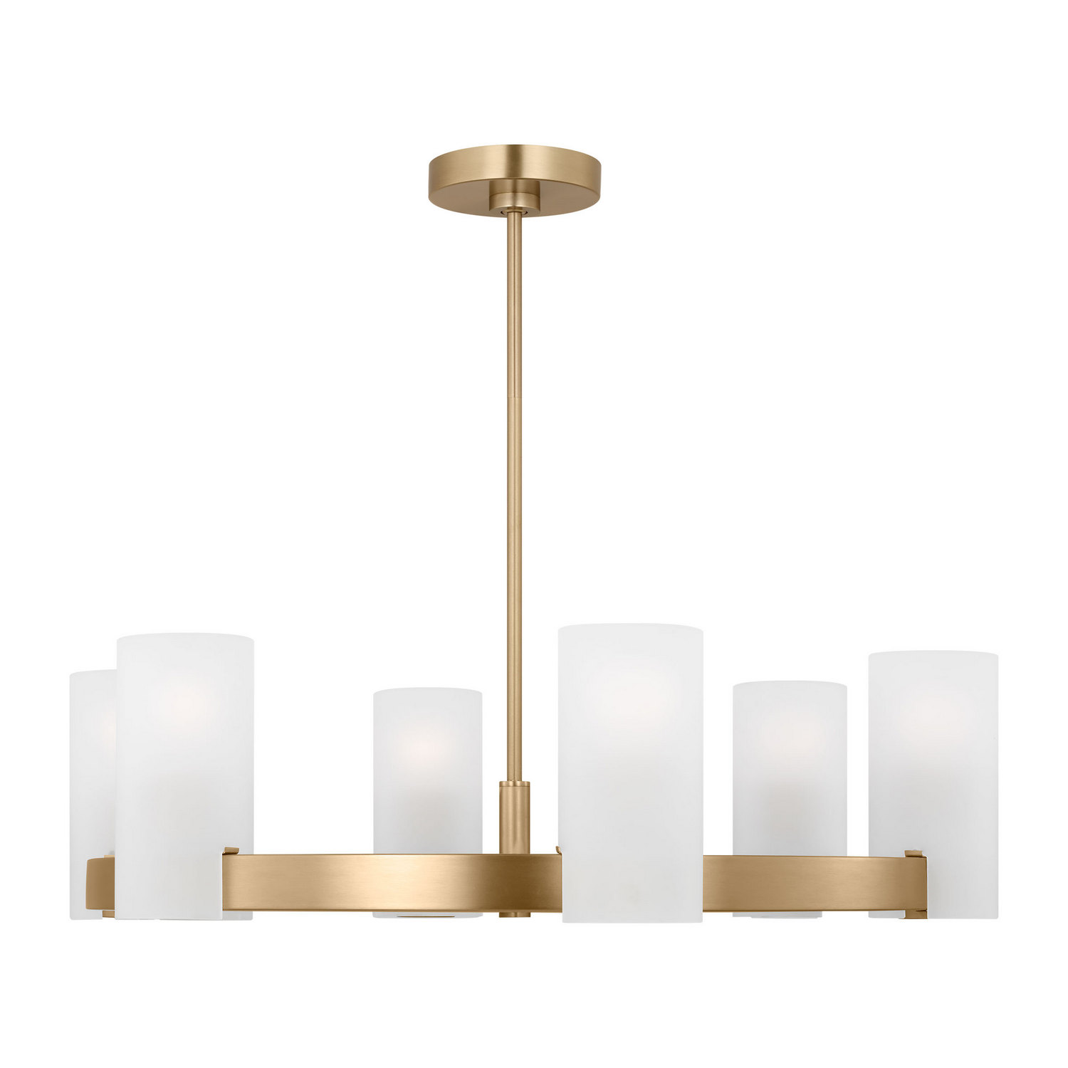 Satin Brass Chandelier from the Rhode Collection