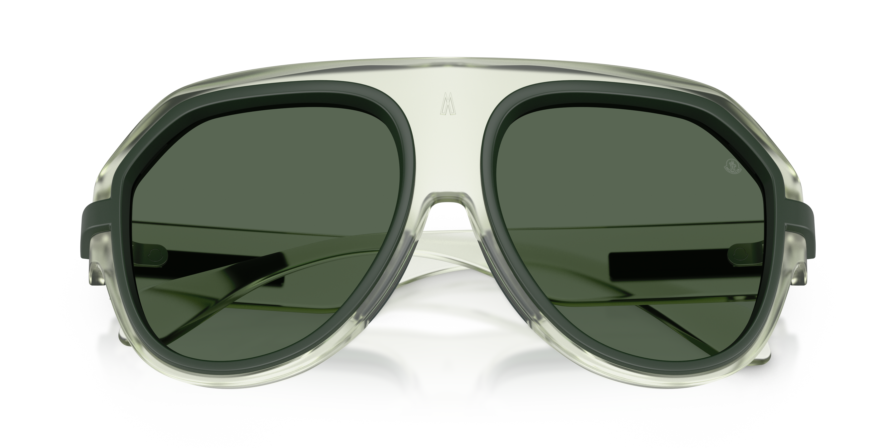 Moncler Unisex Moncler ME8012U FYNDER 502571 Sunglasses Injected Green Green Pilot Norma