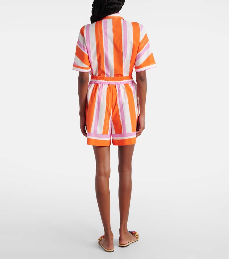 Striped cotton shorts