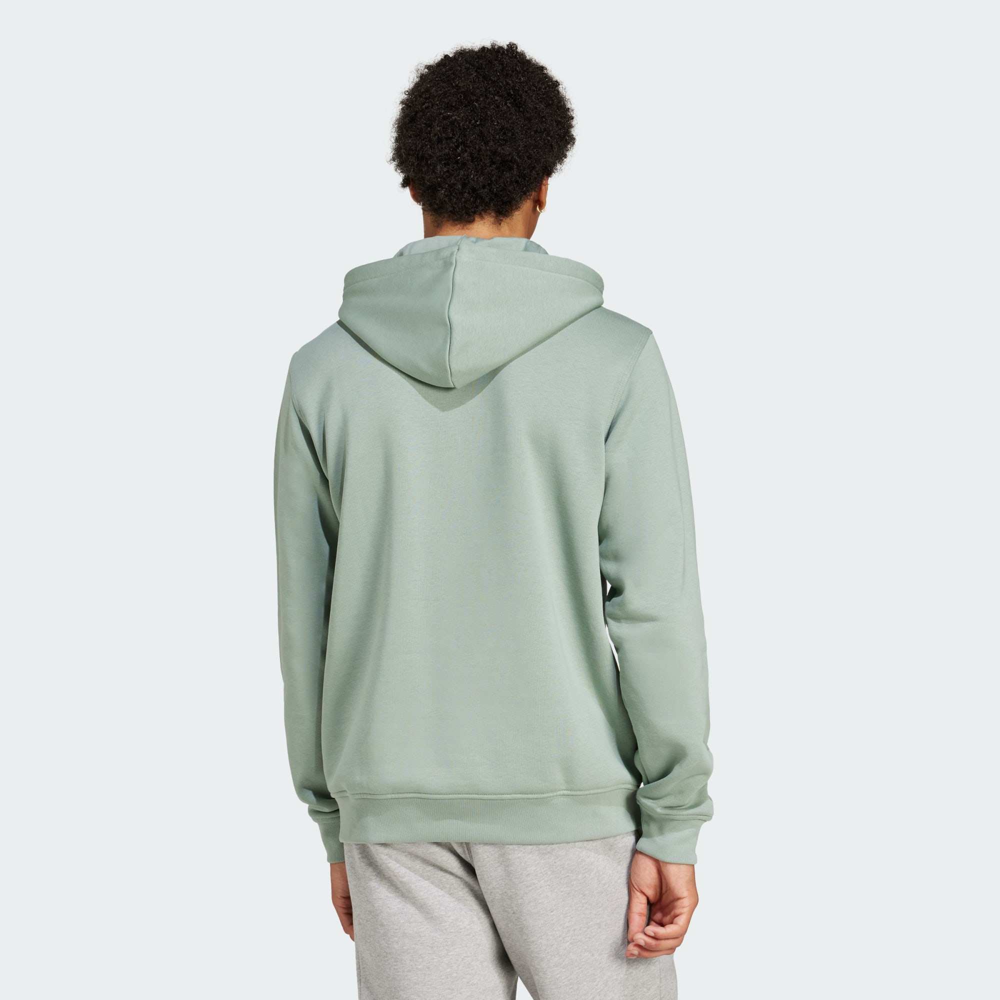 ADIDAS Originals Mens Trefoil Essentials Hoodie - Mint Cotton - X-Sma