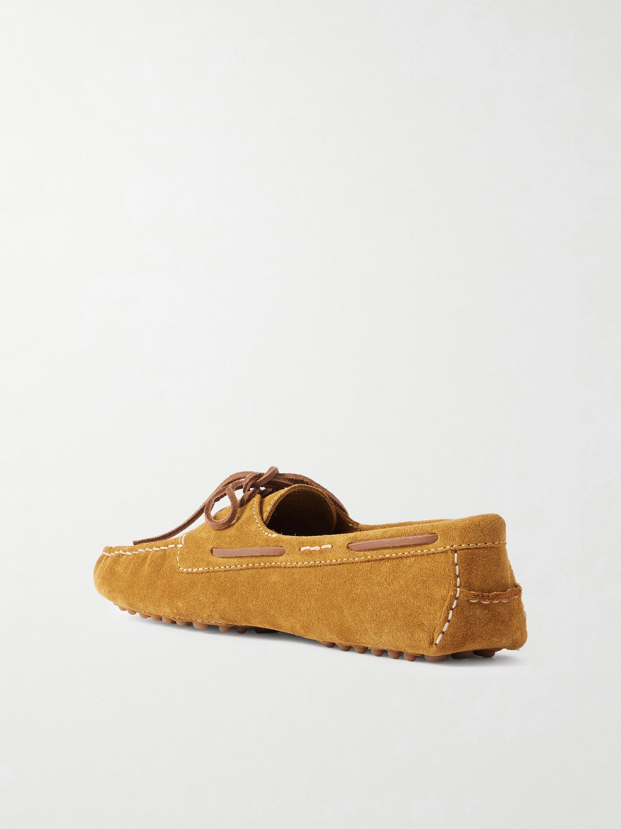 Leather-trimmed Suede Loafers - Green