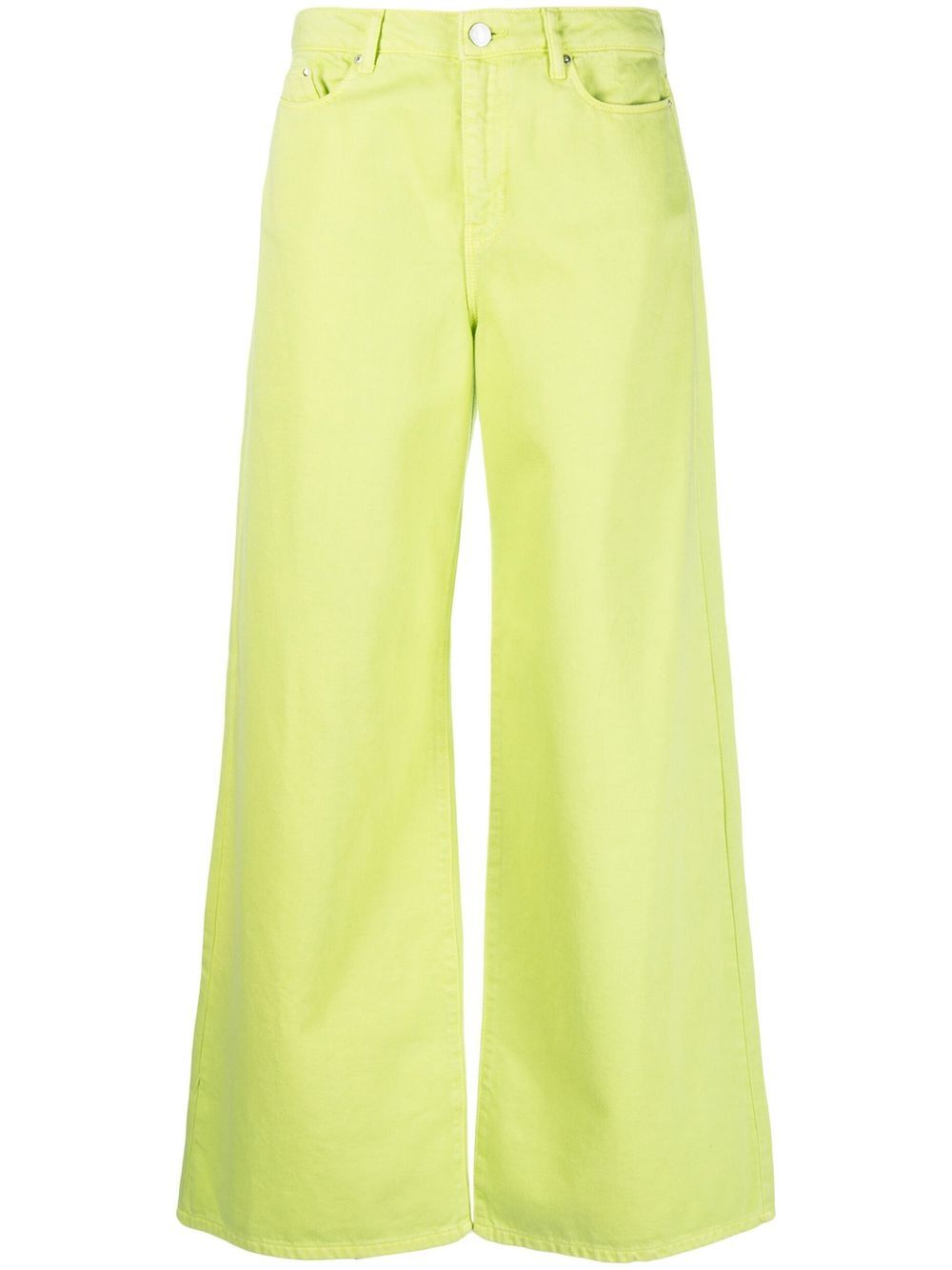 Wide-leg high-waist jeans - Green