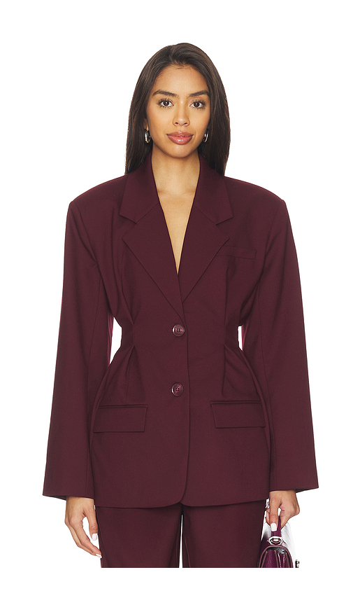 Gestuz Paula Waist Blazer in Burgundy. - 40 also , 34, 36