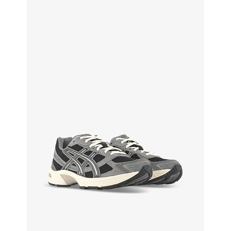 Mens Black Carbon GEL-1130 Mesh and Suede Low-top Trainers