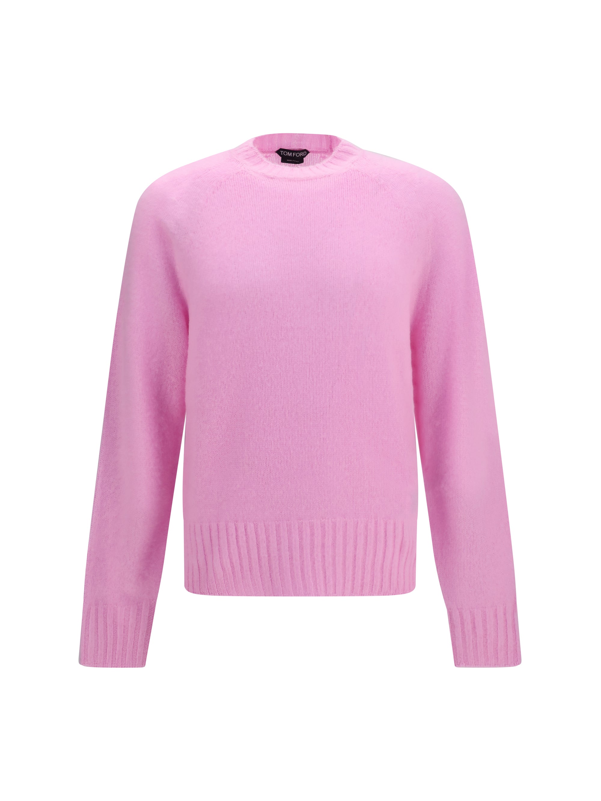 Cashmere Crew-Neck Sweater — Pink