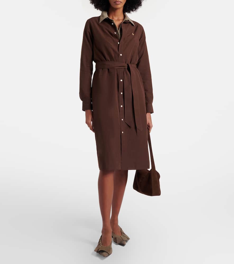 Cotton and linen shirt dress