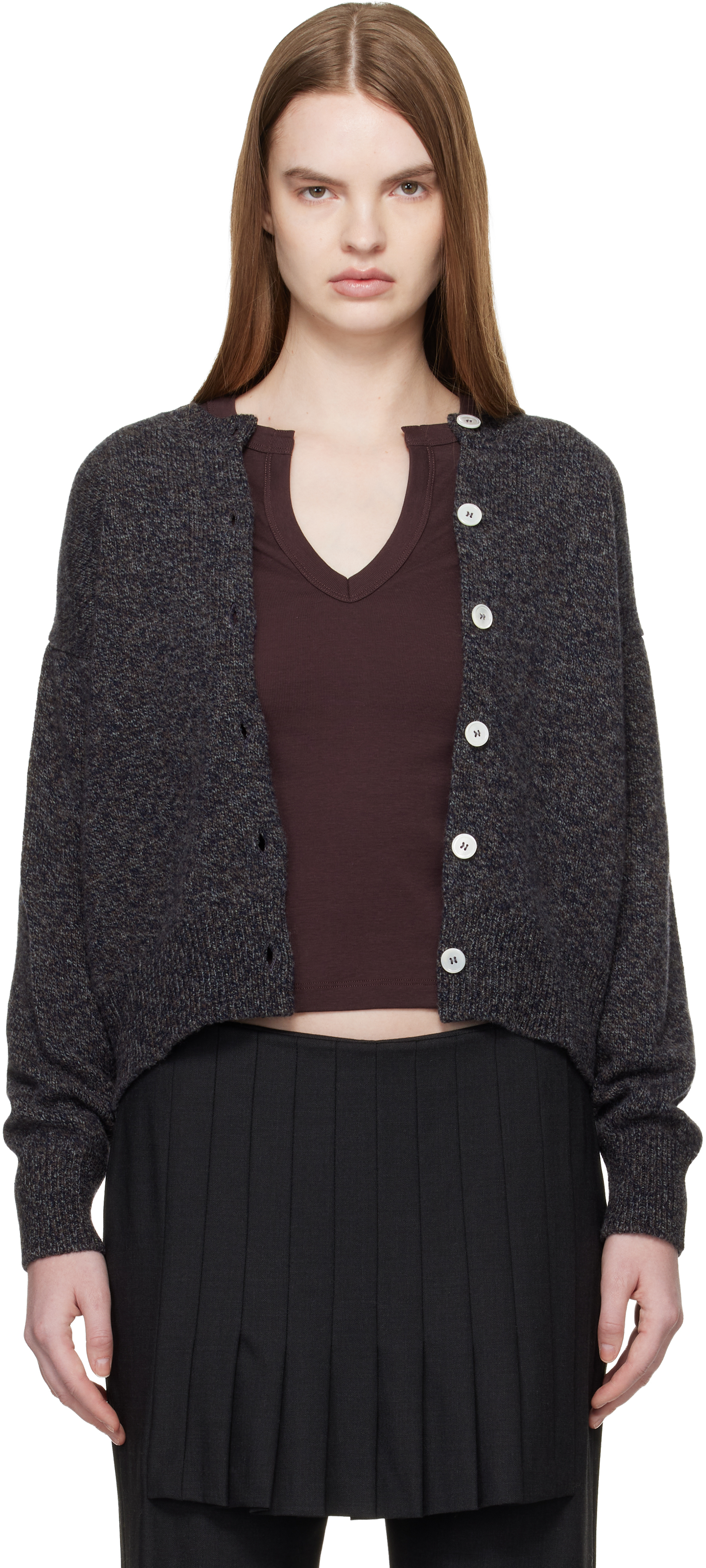 Gray Ada Crewneck Cardigan
