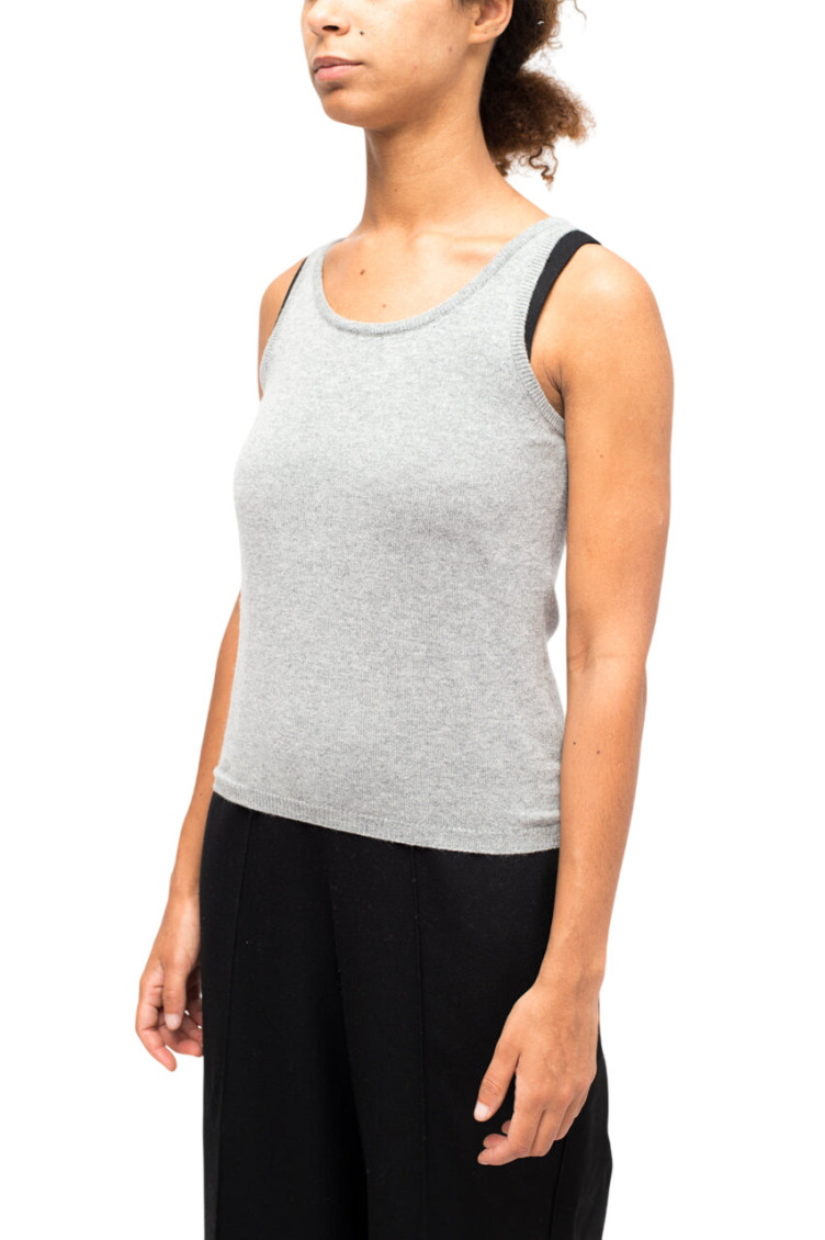 Grey Round Neck Top