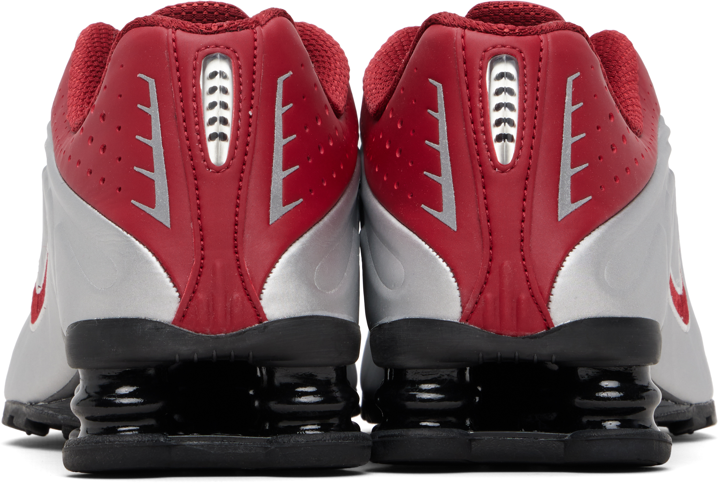 Red & Silver Shox R4 Sneakers